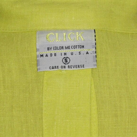 Click by Colour Me Cotton 100% Linen Green 3/4 Sleeve Tunic Top Size Small - Picture 9 of 10
